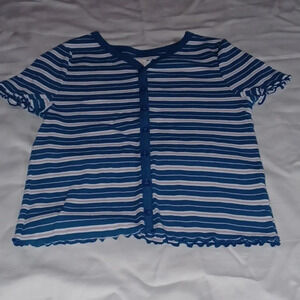 Wonder nation girls cropped striped shirt
